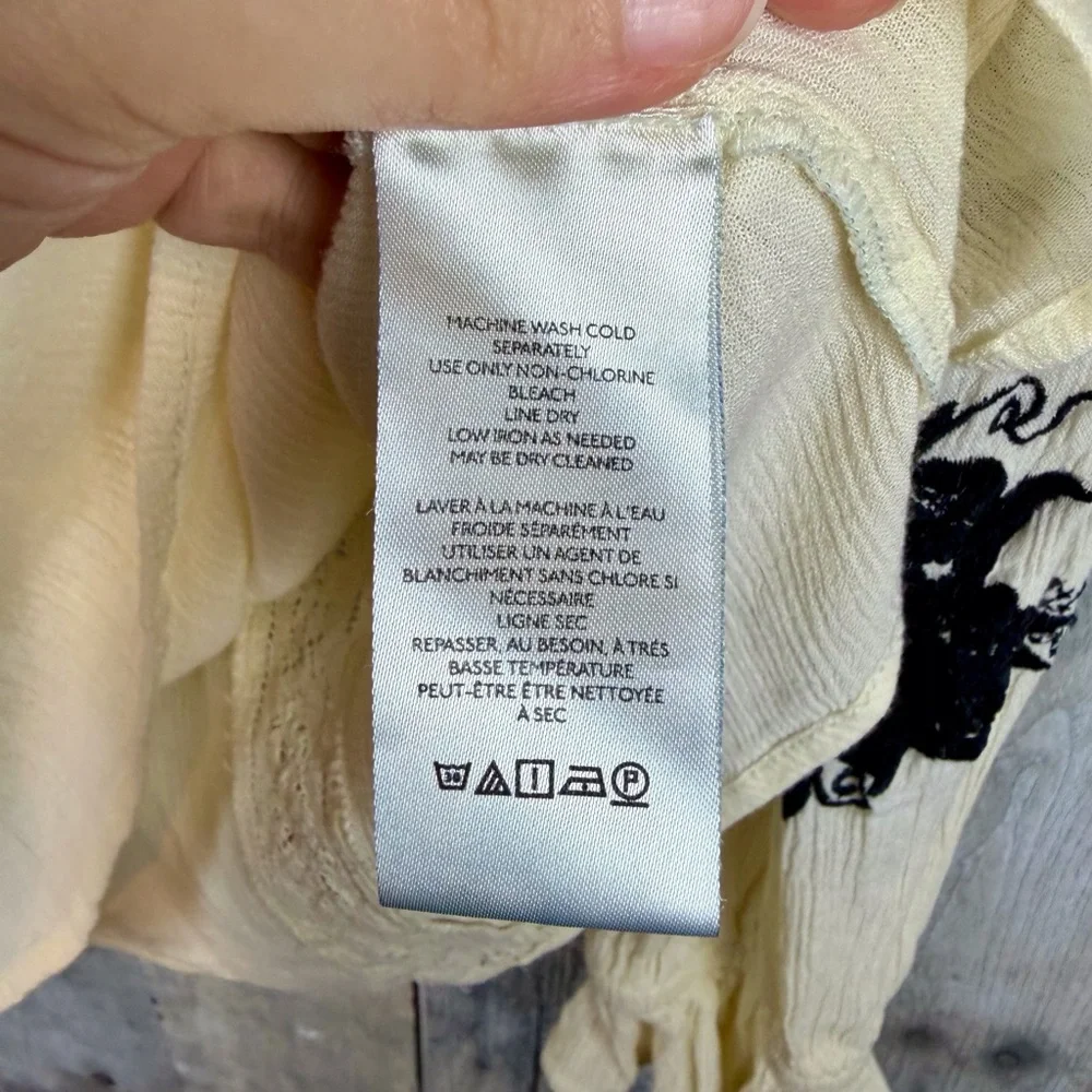 Free People Tusalossa Embroidered Top in Ivory Combo Size XS.